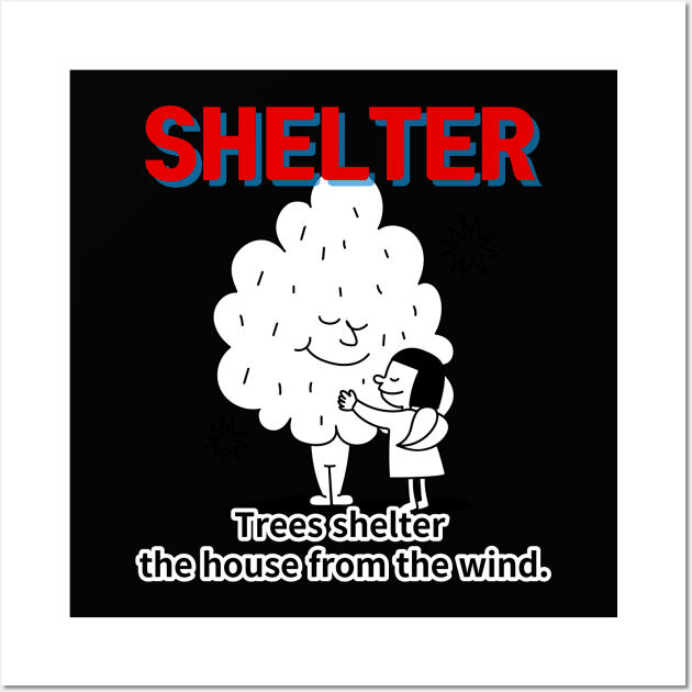 shelter ,Trees shelter  the house from the wind. Wall Art by zzzozzo